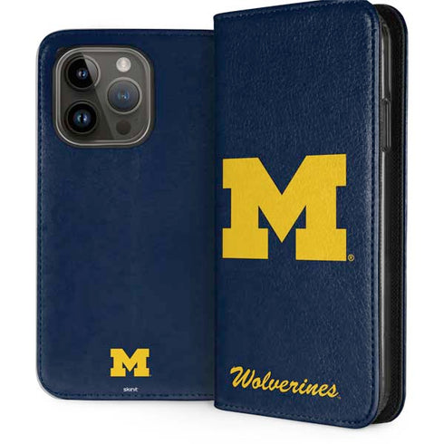 University of Michigan M Logo Bold iPhone 15 Pro Folio Case